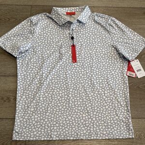 Redvanly‎ Golf Polo Mens XL Purple Chatillon NWT Casual All Over Print Pattern